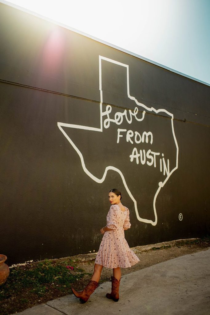 5 best and most Instagrammable murals in Austin, Texas TikTok, greetings from Austin, Love from Austin, Don't mess with Texas, I love you so much mural