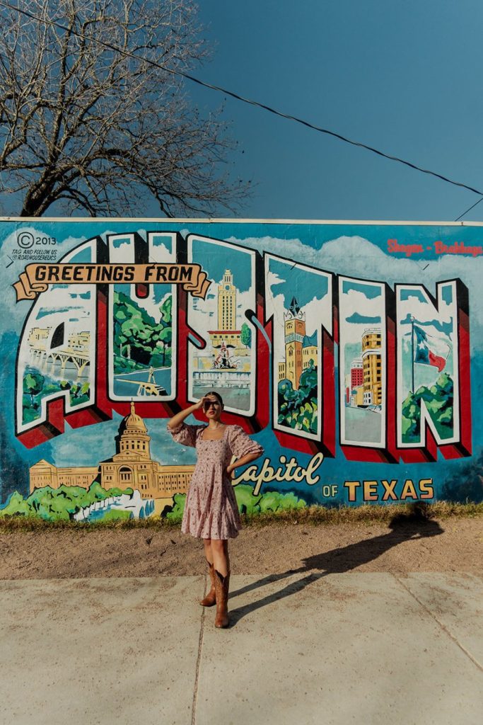 5 best and most Instagrammable murals in Austin, Texas TikTok, greetings from Austin, Love from Austin, Don't mess with Texas, I love you so much mural