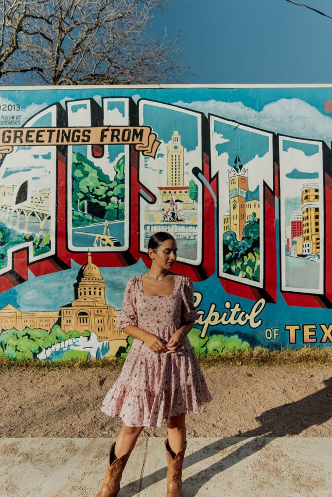 5 best and most Instagrammable murals in Austin, Texas TikTok, greetings from Austin, Love from Austin, Don't mess with Texas, I love you so much mural