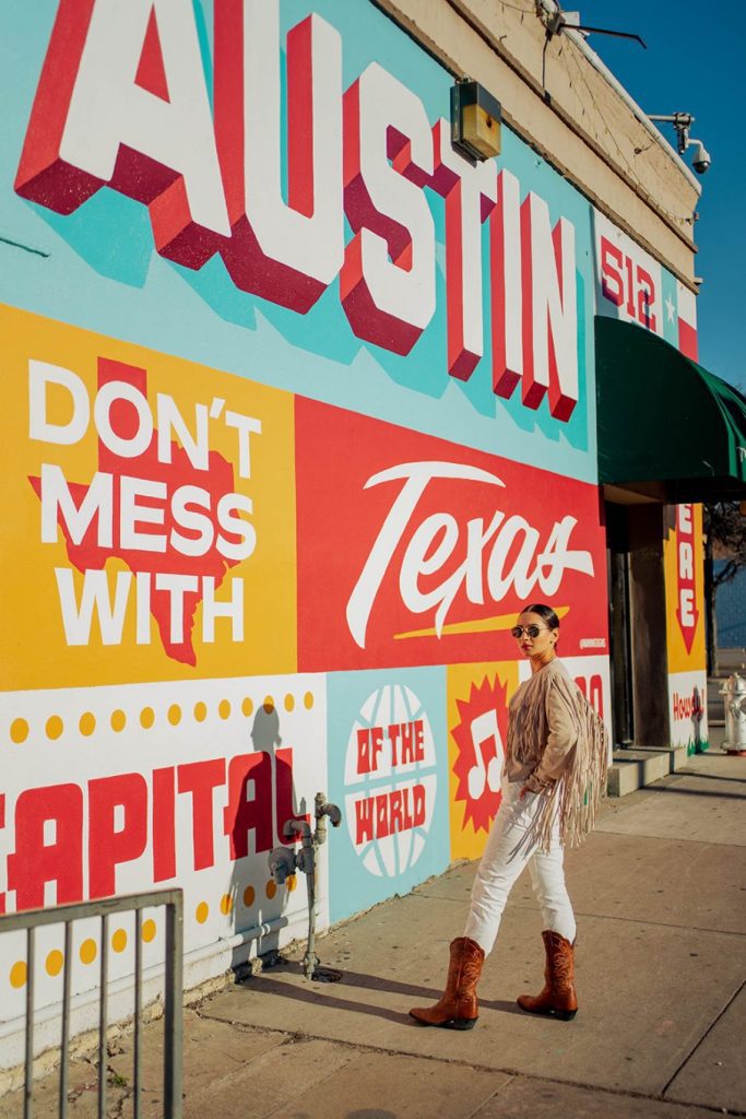 5 best and most Instagrammable murals in Austin, Texas TikTok, greetings from Austin, Love from Austin, Don't mess with Texas, I love you so much mural