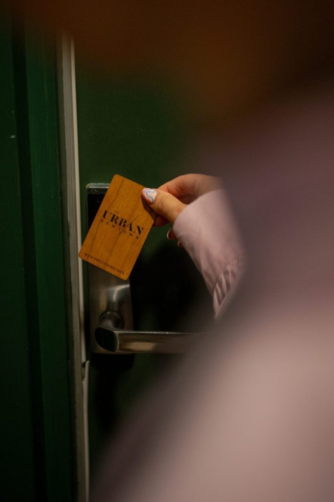 Wooden hotel key card at The Urban Newtown